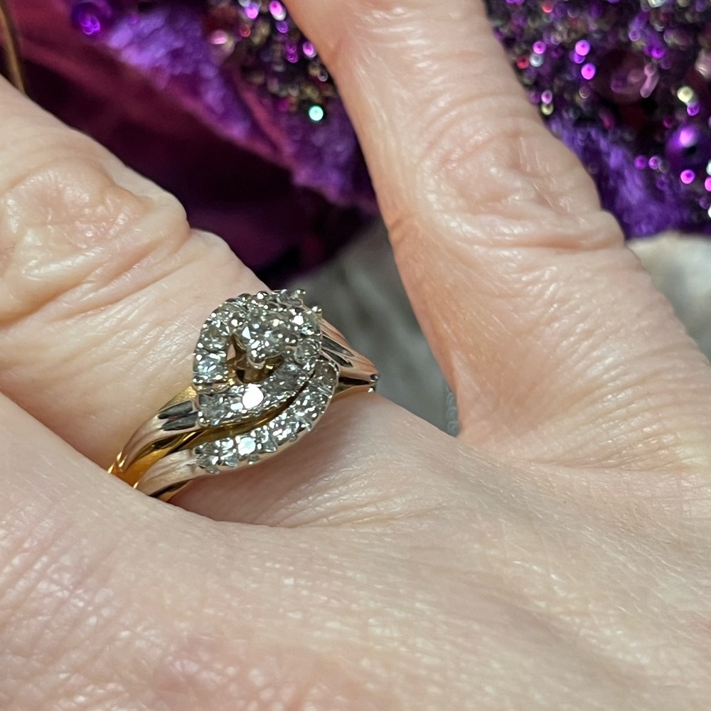 wedding band/engagement ring set